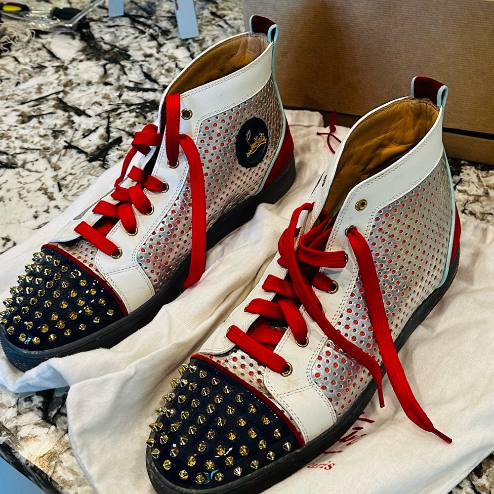 Christian Louboutin Studded High-Top Sneakers